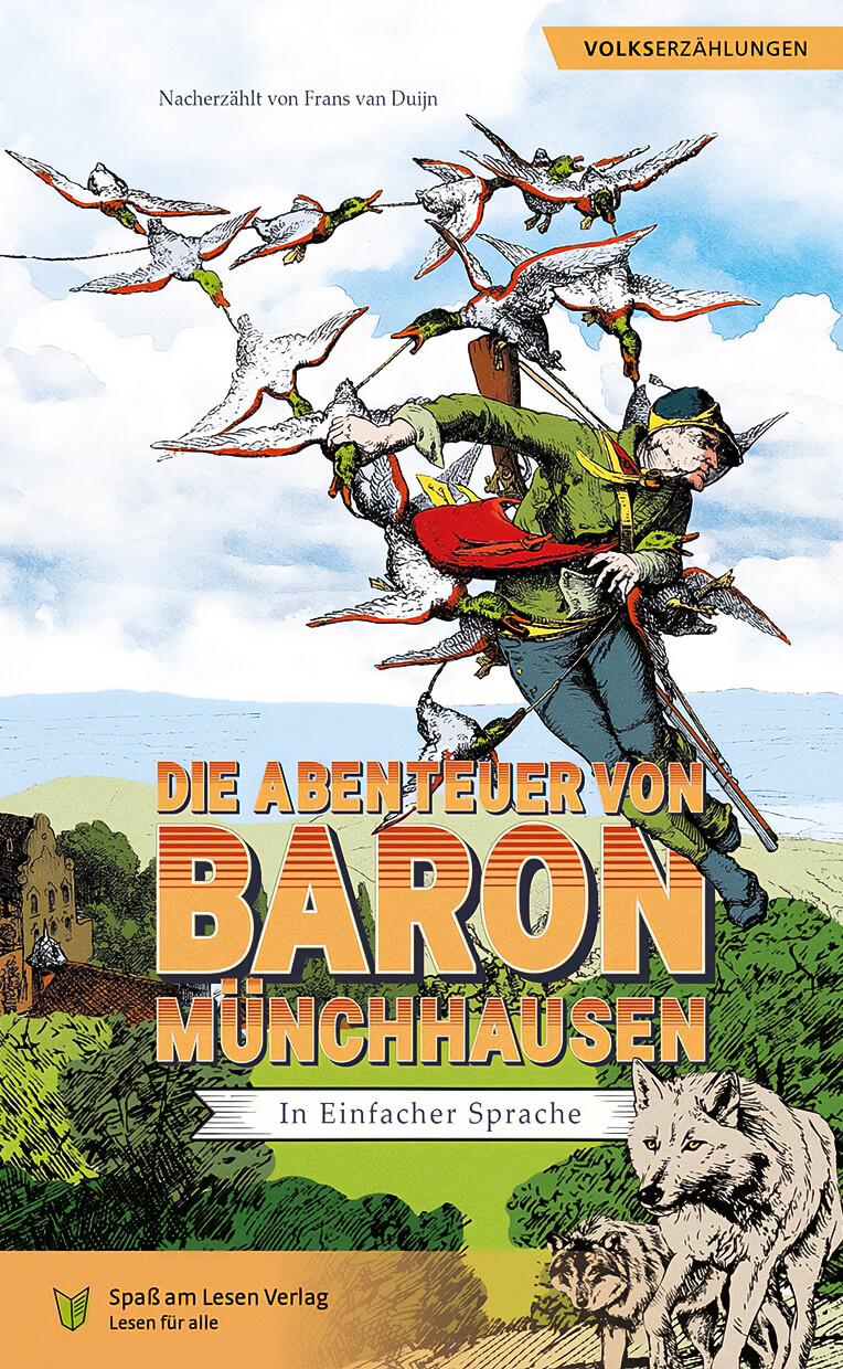 Buchcover von "Die Abenteuer von Baron Münchhausen", erschienen im Spaß am Lesen Verlag